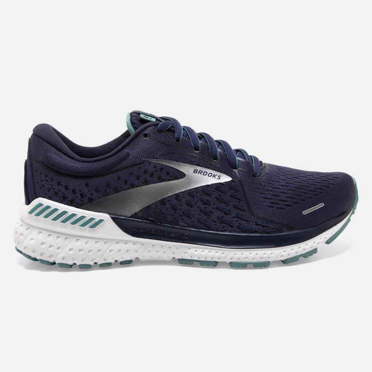 Brooks Adrenaline Gts 21 NZ - Women's Road Running Shoes - Peacoat/Teal/Silver (09713-ODRB)